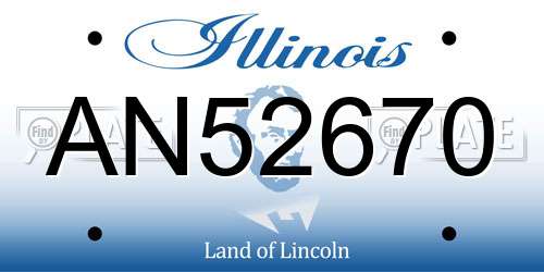AN52670 Illinois License Plate