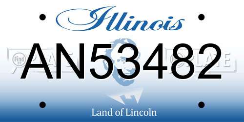 AN53482 Illinois License Plate