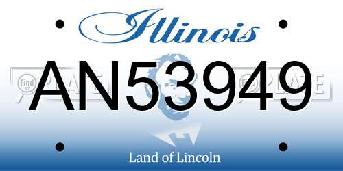 AN53949 Illinois License Plate