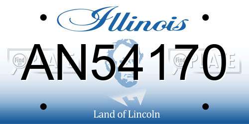 AN54170 Illinois License Plate