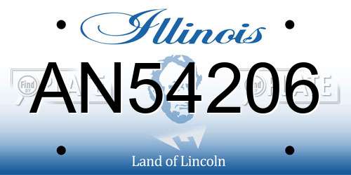 AN54206 Illinois License Plate