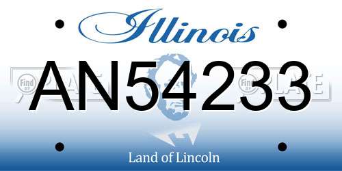 AN54233 Illinois License Plate