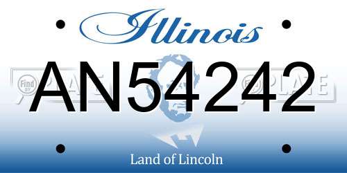 AN54242 Illinois License Plate