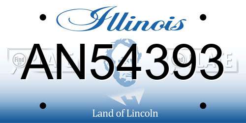 AN54393 Illinois License Plate
