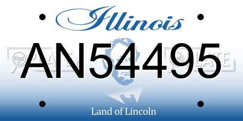 AN54495 Illinois License Plate