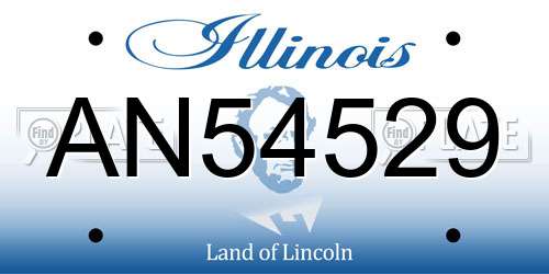 AN54529 Illinois License Plate