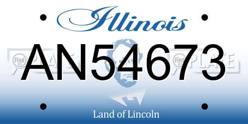 AN54673 Illinois License Plate