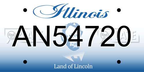 AN54720 Illinois License Plate