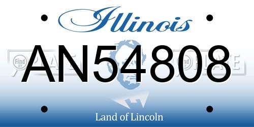 AN54808 Illinois License Plate