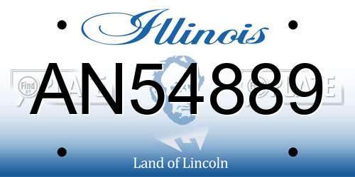 AN54889 Illinois License Plate
