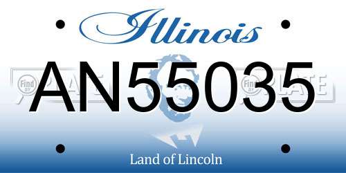 AN55035 Illinois License Plate