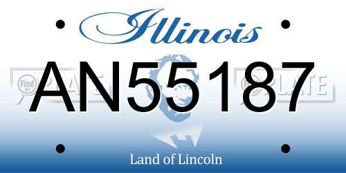 AN55187 Illinois License Plate