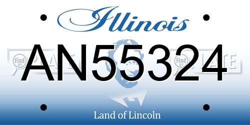 AN55324 Illinois License Plate