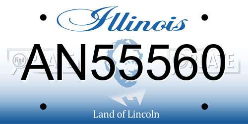 AN55560 Illinois License Plate