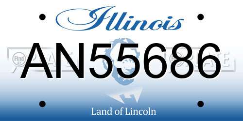 AN55686 Illinois License Plate