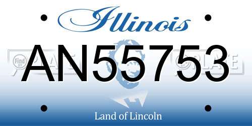 AN55753 Illinois License Plate