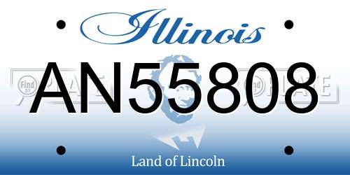 AN55808 Illinois License Plate