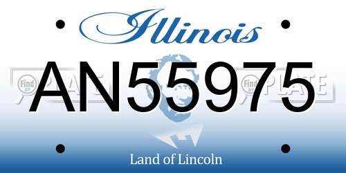 AN55975 Illinois License Plate