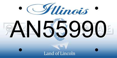 AN55990 Illinois License Plate