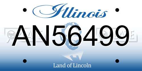 AN56499 Illinois License Plate