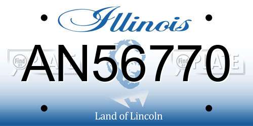 AN56770 Illinois License Plate