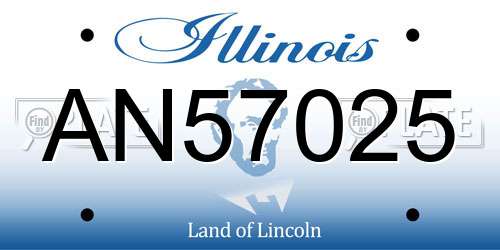 AN57025 Illinois License Plate