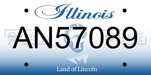 AN57089 Illinois License Plate