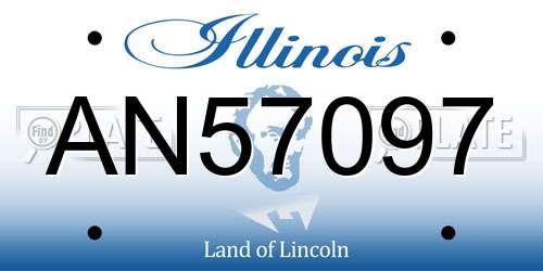AN57097 Illinois License Plate