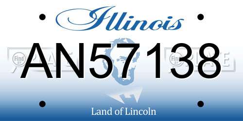 AN57138 Illinois License Plate