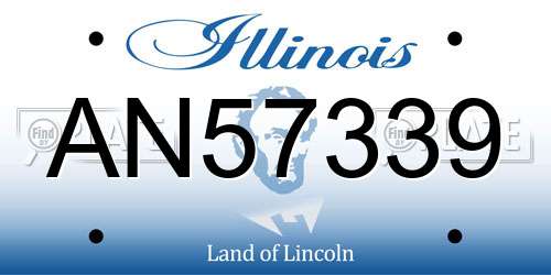 AN57339 Illinois License Plate