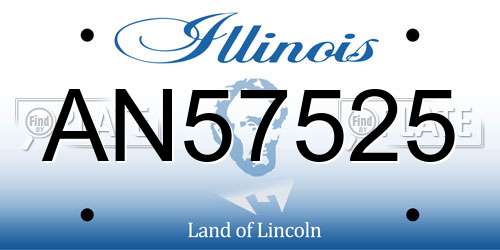 AN57525 Illinois License Plate
