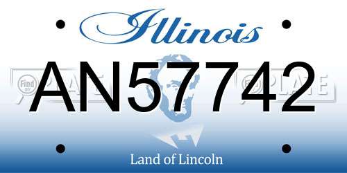 AN57742 Illinois License Plate