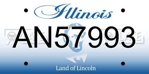AN57993 Illinois License Plate