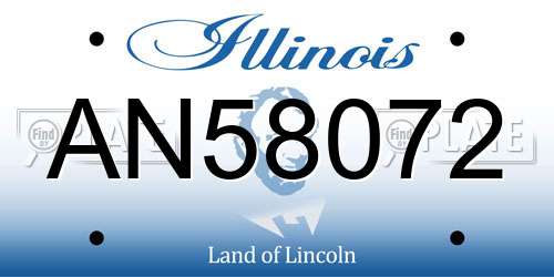 AN58072 Illinois License Plate
