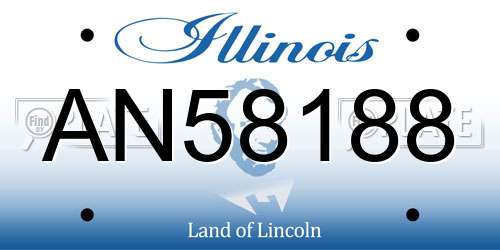 AN58188 Illinois License Plate