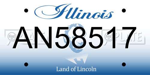 AN58517 Illinois License Plate