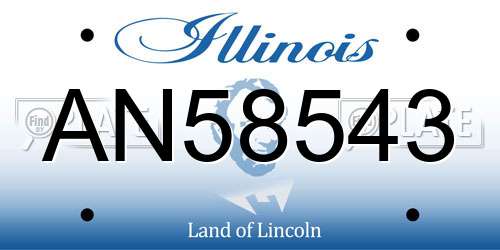 AN58543 Illinois License Plate