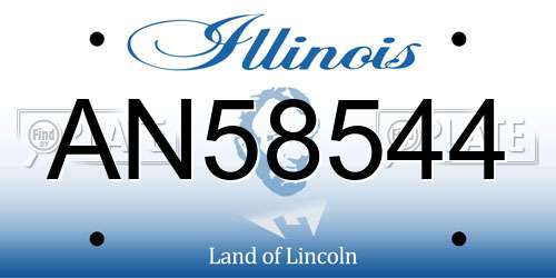 AN58544 Illinois License Plate