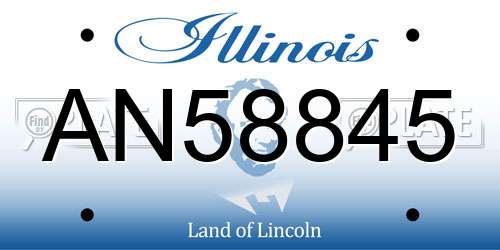 AN58845 Illinois License Plate