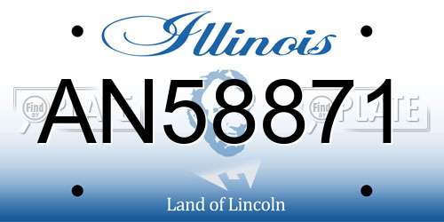 AN58871 Illinois License Plate