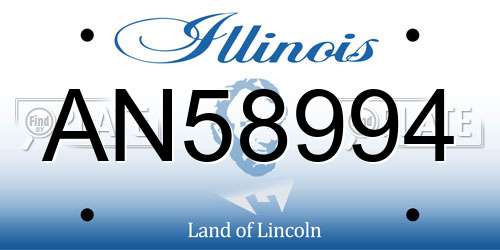 AN58994 Illinois License Plate