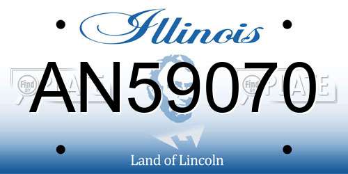 AN59070 Illinois License Plate