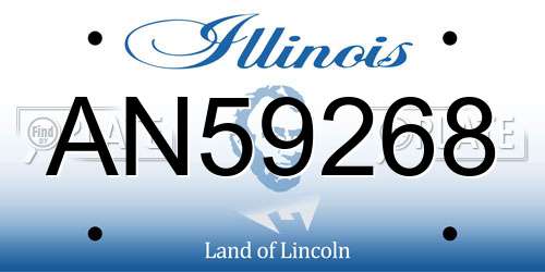 AN59268 Illinois License Plate