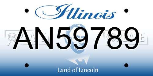 AN59789 Illinois License Plate