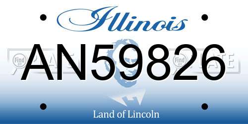 AN59826 Illinois License Plate