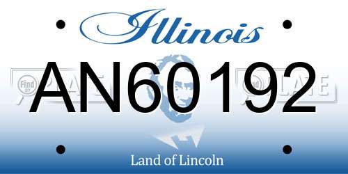 AN60192 Illinois License Plate