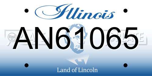 AN61065 Illinois License Plate