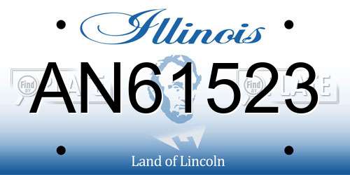 AN61523 Illinois License Plate