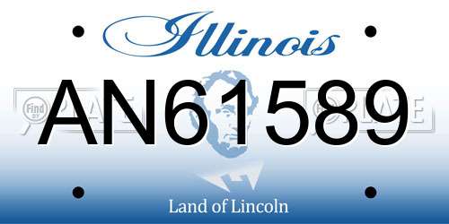 AN61589 Illinois License Plate