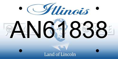AN61838 Illinois License Plate